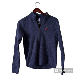 johnnie-O Los Angeles Angels Women's Navy Kennedy Slub Half-Zip Sweatshirt-Small